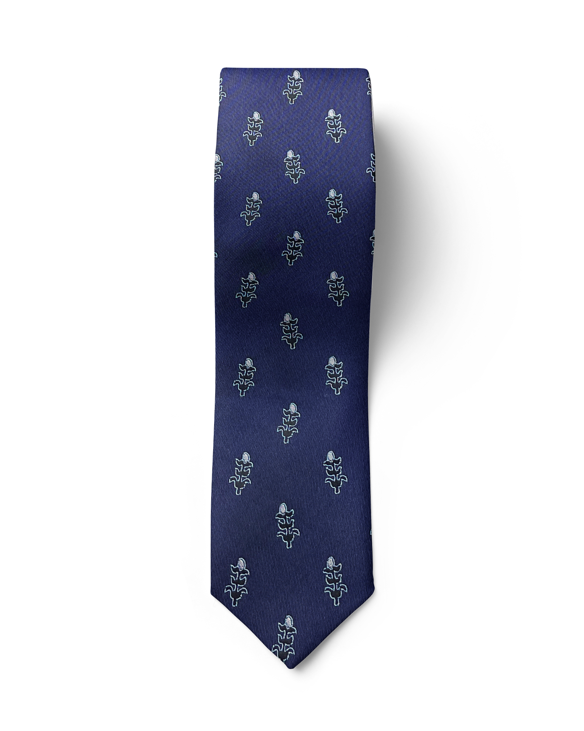Tolige Silk Tie & Pocket Square Set (Navy Blue)